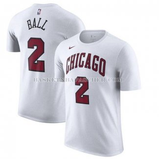 Maillot Manche Courte Chicago Bulls Lonzo Ball Ville 2022-23 Blanc
