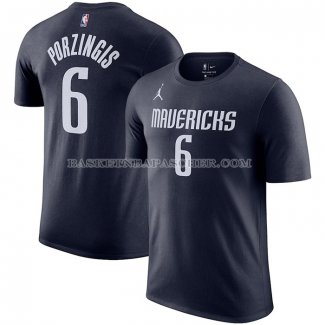 Maillot Manche Courte Dallas Mavericks Kristaps Porzingis Statement Bleu