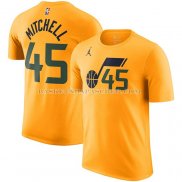 Maillot Manche Courte Utah Jazz Donovan Mitchell Statement Jaune