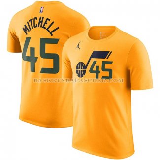 Maillot Manche Courte Utah Jazz Donovan Mitchell Statement Jaune