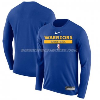Maillot Manches Longues Golden State Warriors Practice Performance 2022-23 Bleu