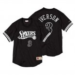 Maillot Manche Courte Chicago Bulls Allen Iverson 3 Noir