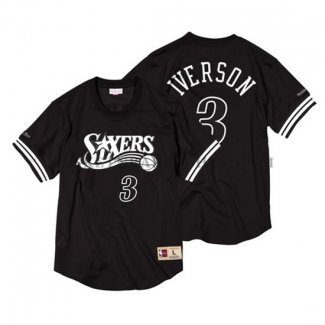 Maillot Manche Courte Chicago Bulls Allen Iverson 3 Noir