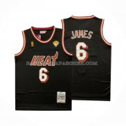 Maillot Miami Heat LeBron James NO 6 Mitchell & Ness 2010-11 Noir