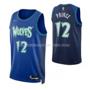 Maillot Minnesota Timberwolves Taurean Prince NO 12 Ville 2021-22 Bleu