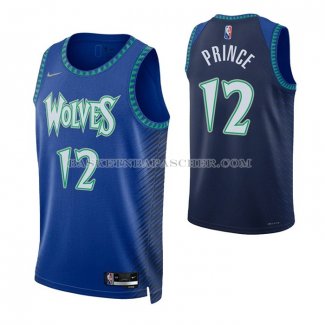 Maillot Minnesota Timberwolves Taurean Prince NO 12 Ville 2021-22 Bleu