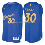 Maillot Noel Golden State Warriors Curry 2016 Bleu