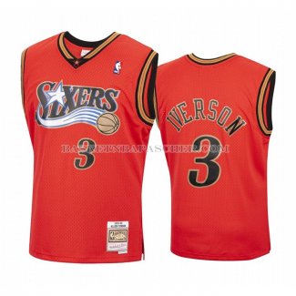 Maillot Philadelphia 76ers Allen Iverson No 3 Hardwood Classics 1999-00 Rouge