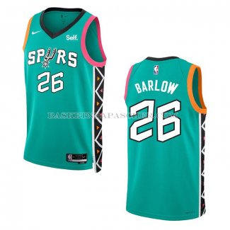 Maillot San Antonio Spurs Dominick Barlow NO 26 Ville 2022-23 Vert