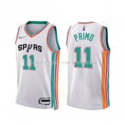 Maillot San Antonio Spurs Joshua Primo NO 11 Ville 2021-22 Blanc