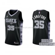 Maillot San Antonio Spurs Romeo Langford NO 35 Statement 2022-23 Noir