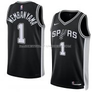 Maillot San Antonio Spurs Victor Wembanyama NO 1 Icon 2022-23 Noir