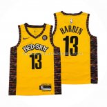 Maillot Brooklyn Nets James Harden NO 13 Ville 2020-21 Jaune Maillot Brooklyn Nets James Harden NO 13 Ville 2020-21 Jaune