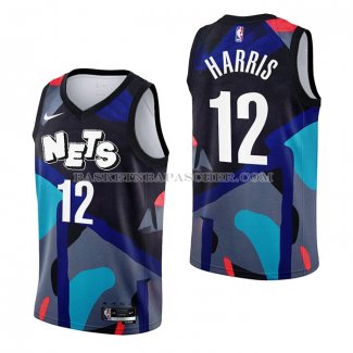 Maillot Brooklyn Nets Joe Harris NO 12 Ville 2023-24 Noir