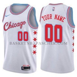 Maillot Chicago Bulls Personnalise 2017-18 Blanc
