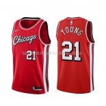 Maillot Chicago Bulls Thaddeus Young NO 21 Ville 2021-22 Rouge