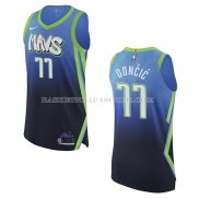 Maillot Dallas Mavericks Luka Doncic NO 77 Ville Authentique Bleu