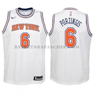 Maillot Enfant New York Knicks Kristaps Porzingis 2017-18Blanc
