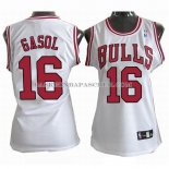 Maillot Femme Chicago Bulls Gasol Blanc