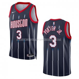Maillot Houston Rockets Kevin Porter JR. NO 3 Ville 2022-23 Noir