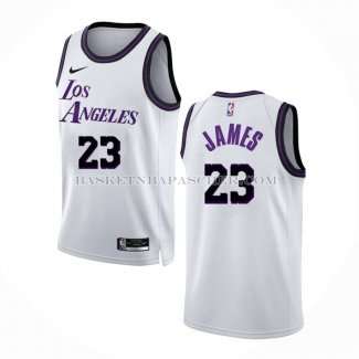 Maillot Los Angeles Lakers LeBron James NO 23 Ville 2022-23 Blanc