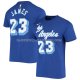 Maillot Manche Courte Los Angeles Lakers Lebron James Hardwood Classics Bleu