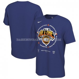 Maillot Manche Courte New York Knicks 2023 NBA Playoffs Mantra Bleu