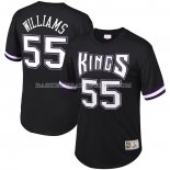 Maillot Manche Courte Sacramento Kings Jason Williams NO 55 Noir