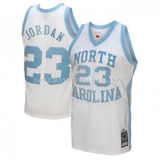 Maillot NCAA North Carolina Tar Heels Michael Jordan NO 23 Mitchell & Ness 1983-84 Blanc