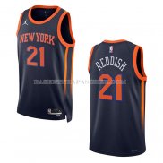 Maillot New York Knicks Cam Reddish NO 21 Statement 2022-23 Noir