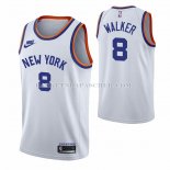 Maillot New York Knicks Kemba Walker NO 8 75th Anniversary Blanc