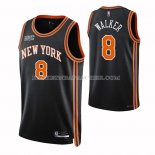 Maillot New York Knicks Kemba Walker NO 8 Ville 2021-22 Noir