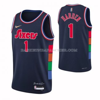 Maillot Philadelphia 76ers James Harden NO 1 Ville 2021-22 Bleu