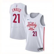 Maillot Philadelphia 76ers Joel Embiid NO 21 Ville 2022-23 Blanc