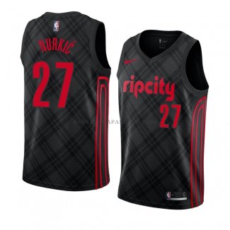 Maillot Portland Trail Blazers Jusuf Nurkic Ville 2018 Noir