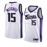 Maillot Sacramento Kings Davion Mitchell NO 15 Association 2023-24 Blanc