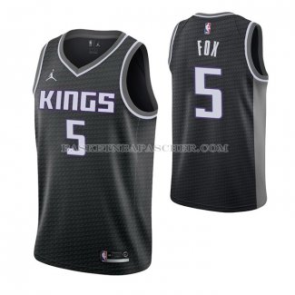 Maillot Sacramento Kings De'aaron Fox NO 5 Statement 2020-21 Noir