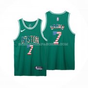 Maillot Boston Celtics Jaylen Brown NO 7 75th Bandera Edition Vert