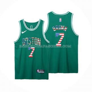 Maillot Boston Celtics Jaylen Brown NO 7 75th Bandera Edition Vert