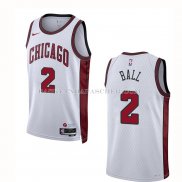 Maillot Chicago Bulls Lonzo Ball NO 2 Ville 2022-23 Blanc