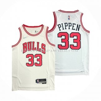 Maillot Chicago Bulls Scottie Pippen NO 33 Association 2021 Blanc