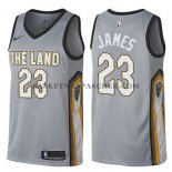 Maillot Cleveland Cavaliers Lebron James Ville Gris