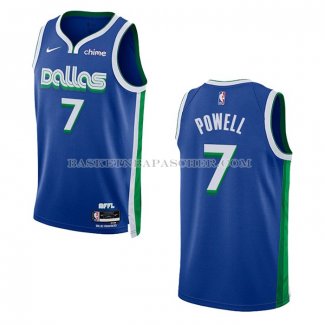 Maillot Dallas Mavericks Dwight Powell NO 7 Ville 2022-23 Bleu