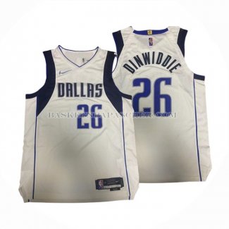 Maillot Dallas Mavericks Spencer Dinwiddie NO 26 Association Authentique Blanc