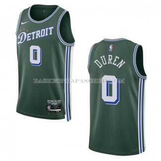 Maillot Detroit Pistons Jalen Duren NO 0 Ville 2022-23 Vert