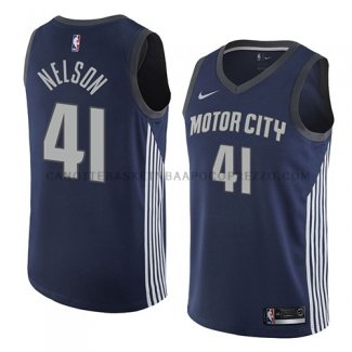 Maillot Detroit Pistons Jameer Nelson Ciudad 2017-18 Bleu