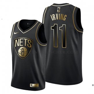 Maillot Golden Edition Brooklyn Nets Kyrie Irving Noir