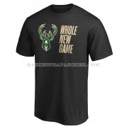 Maillot Manche Courte Milwaukee Bucks Whole New Game Noir