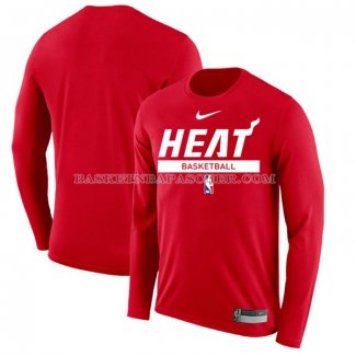 Maillot Manches Longues Miami Heat Practice Performance 2022-23 Rouge