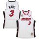 Maillot Miami Heat Dwyane Wade NO 3 Mitchell & Ness 2003-19 Blanc